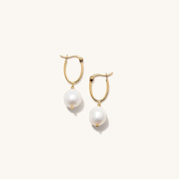 Organic Pearl Hoops